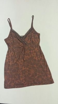 DE-IDENTIFIED FASHION RETAILER Brown Flower Pattern Vest Top Size 20 RRP £9.00 CLEARANCE XL £0.99